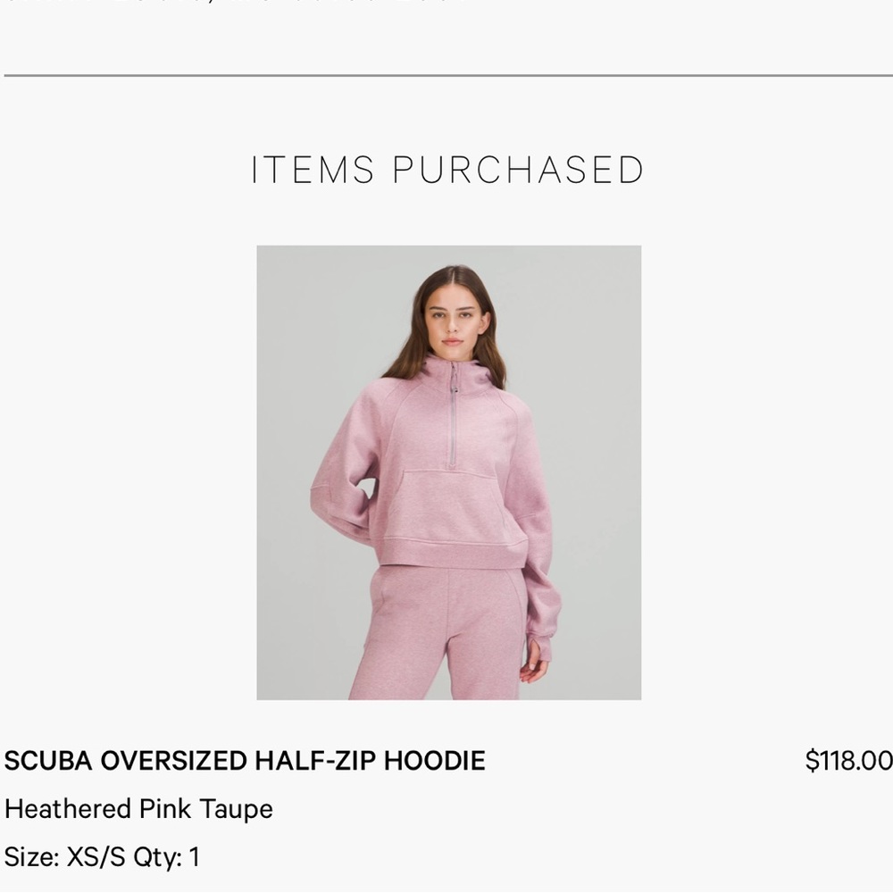 Like new Lululemon pink heathered taupe scuba half zip